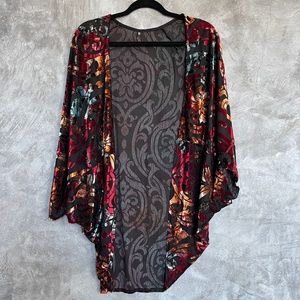 Size OS | Vision USA | Burnt Velvet Cocoon Jacket | Multi Color